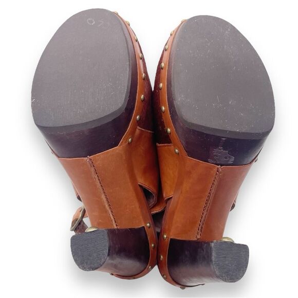 UGG Nicco Leather Calf Hair Platform Peep Toe Slingback Sandal Brown Size 8.5 - Picture 15 of 16